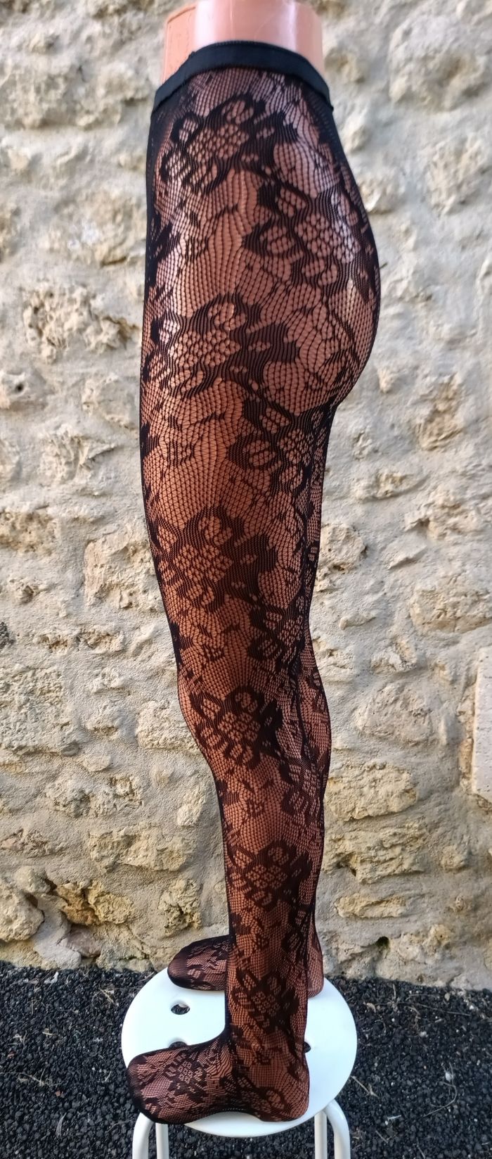 Collant résille motif fantaisie florale - photo numéro 5