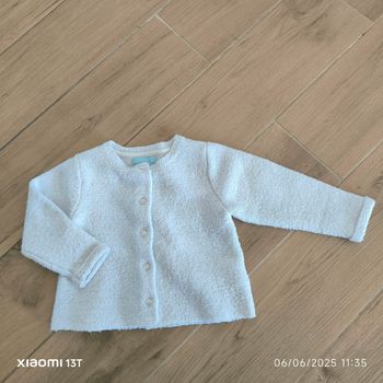 Gilet blanc fil argenté obaibi