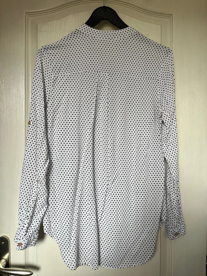 Chemise blanche à pois noirs taille S-M Drag Fashion - photo numéro 4