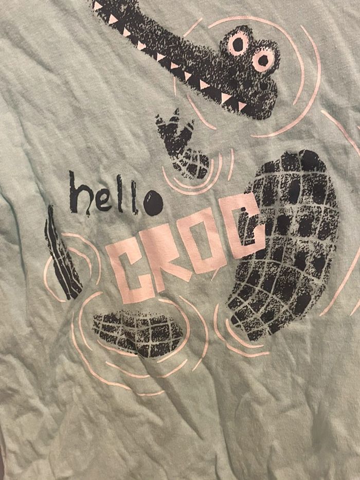 Tee shirt bleu -vert kiabi 36 mois - photo numéro 2