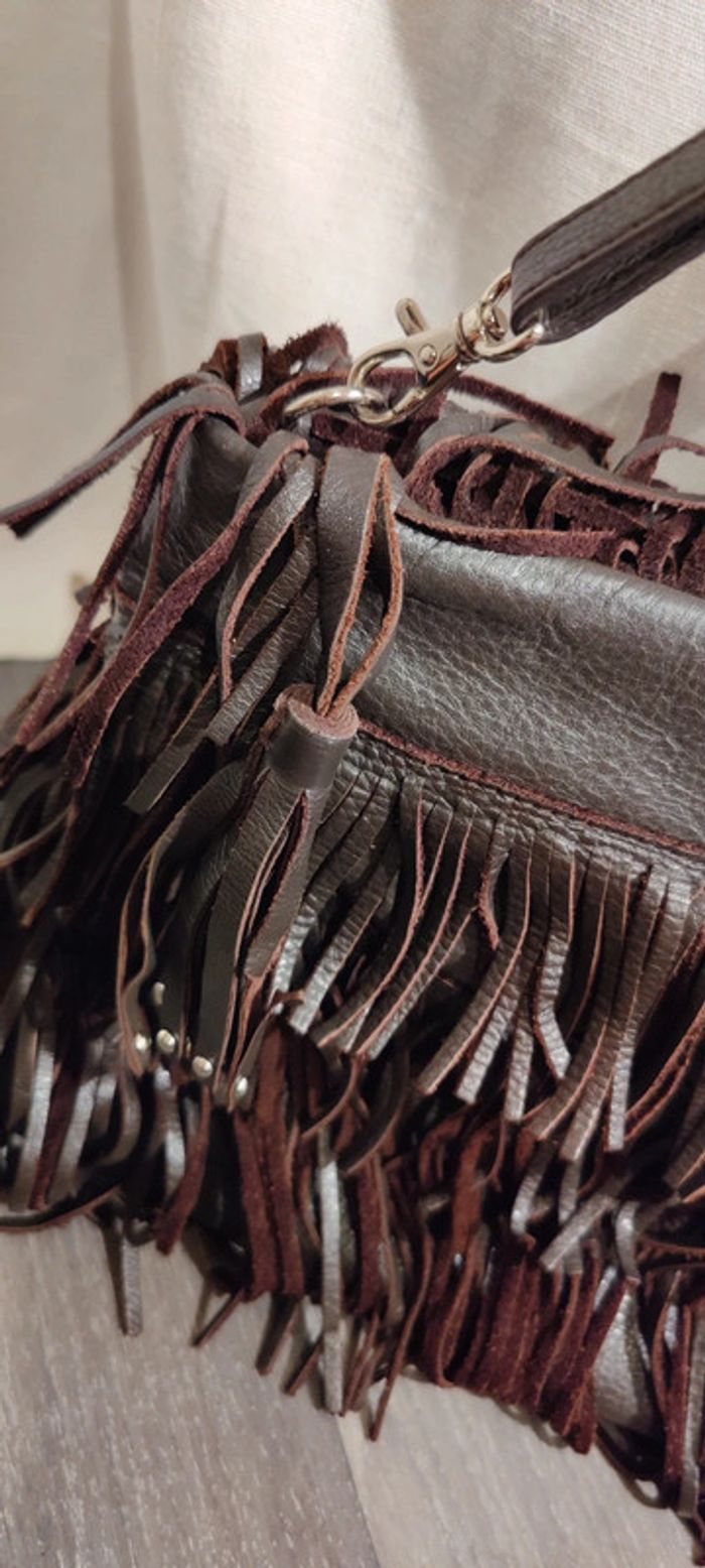 Sac Zara frange marron foncé - photo numéro 3