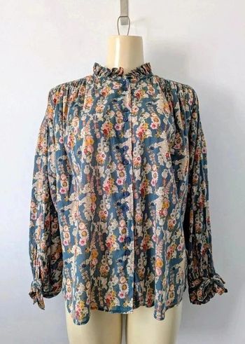 Chemisier blouse fleurie 100% coton - Not Shy - taille M