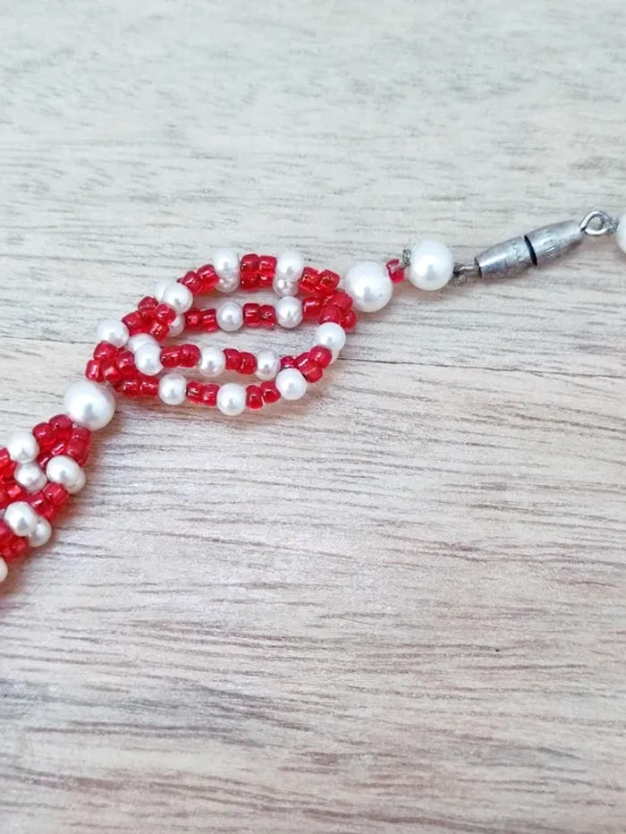 💋 collier perles de rocailles ancien - photo numéro 3