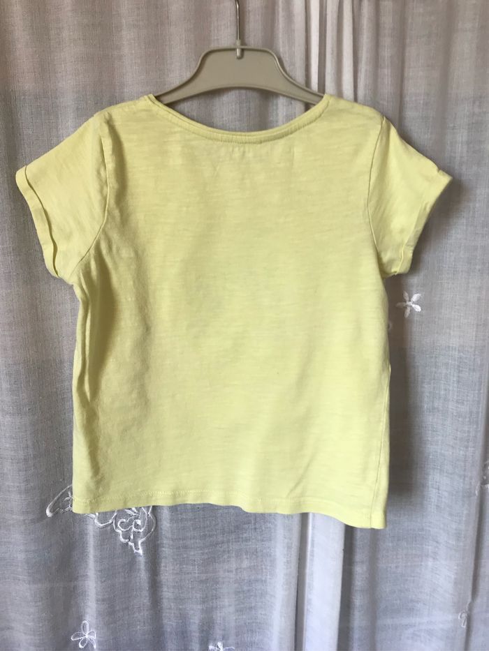T-shirt jaune fleur en sequins 6 ans Okaidi - photo numéro 3