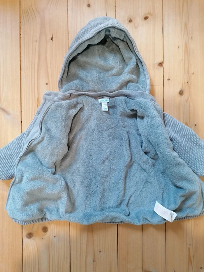 Manteau tricot gris argenté 12/18mois - photo numéro 2