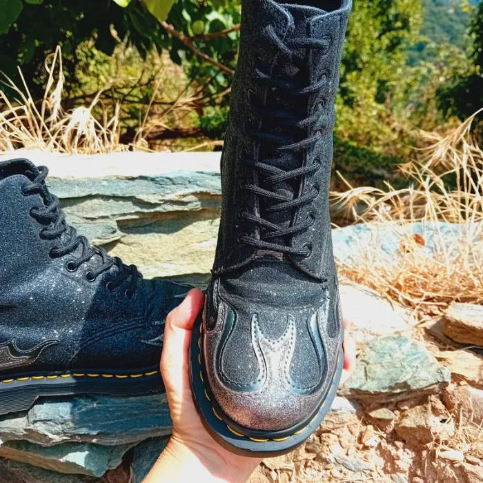 Dr. Martens glitter noir et argenté Flame 40 - photo numéro 6