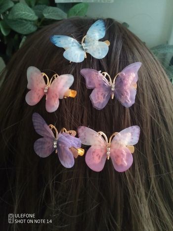 Lot de 5 barrettes bohème papillons
