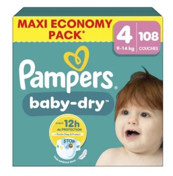 Lot de 2 paquet de 108 couches taille 4 Pampers
