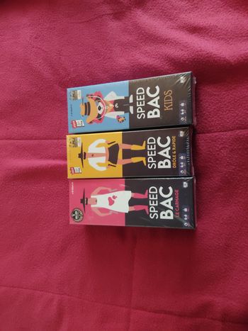 Jeux "Speed Bac Jaune + Speed Bac Carnage Rouge + Speed Bac Kids Bleu" neufs sous blister
