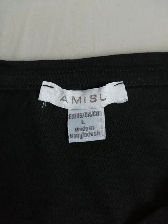 Tee-shirt noir avec logo à message 1994 / amisu / (L) - photo numéro 2