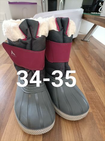 Bottes après ski neige Mc Kinley 34-35 gris bordeaux 