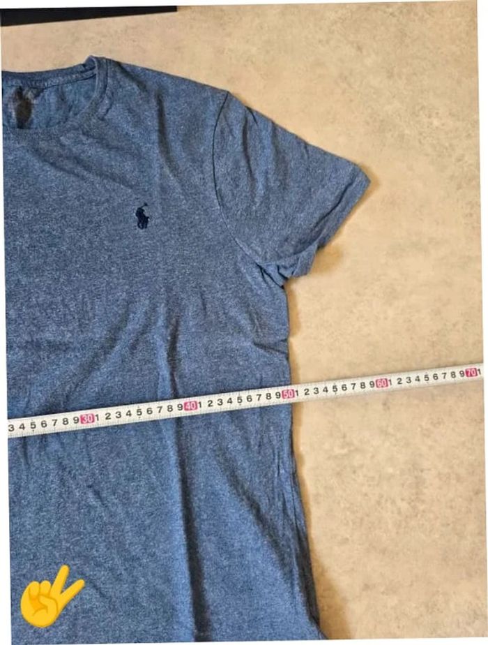 T-shirt Ralph Lauren L coupe col rond bleu Homme Men tee10b - photo numéro 6