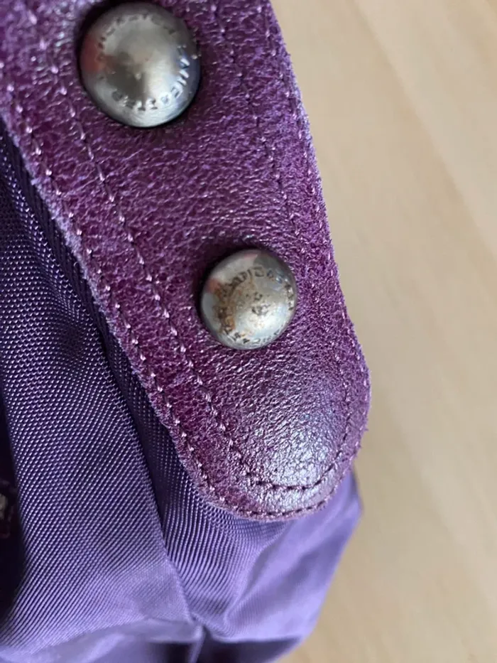 Sac à main violet petit noeud Lancaster tissu Paris prune - photo numéro 14