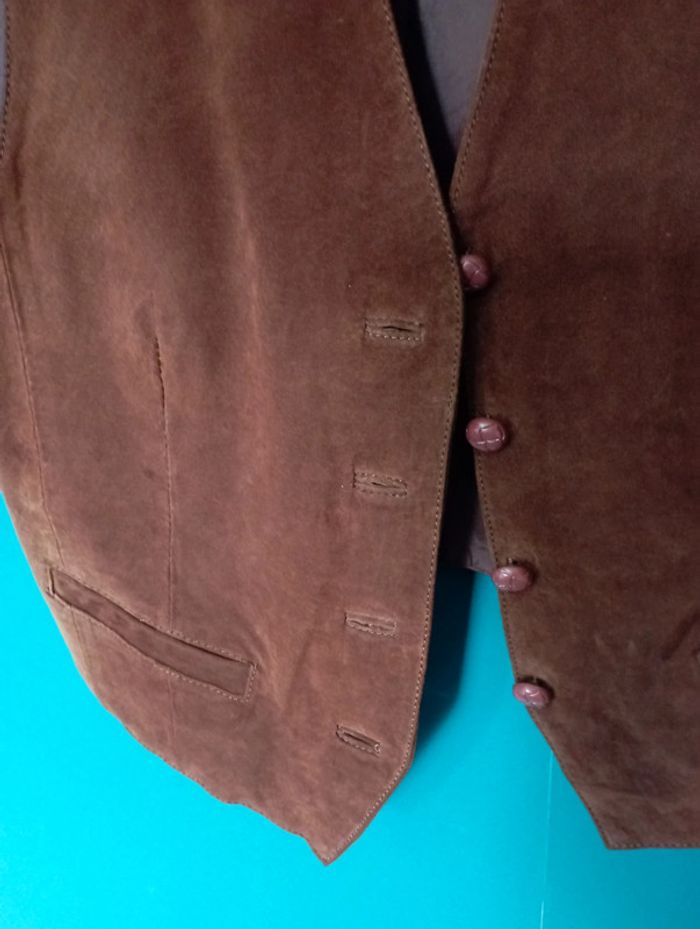 Gilet costume femme croûte porc marron foncé - photo numéro 2