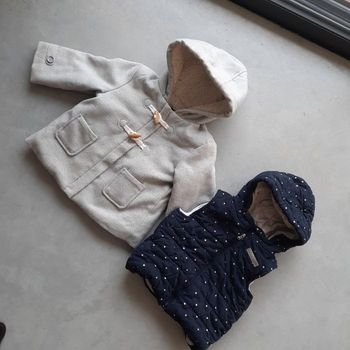 Lot manteau chaud doudoune sans manches fille 18 mois automne hiver