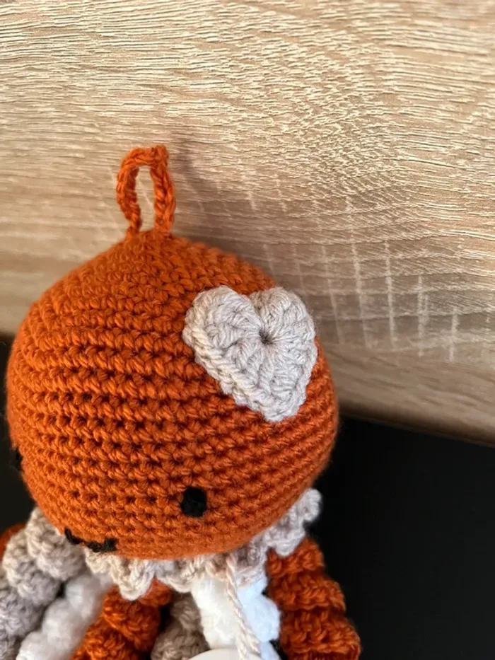 Lot de 2 Pieuvres " La Maman et son Bébé avec Cœur" - photo numéro 4