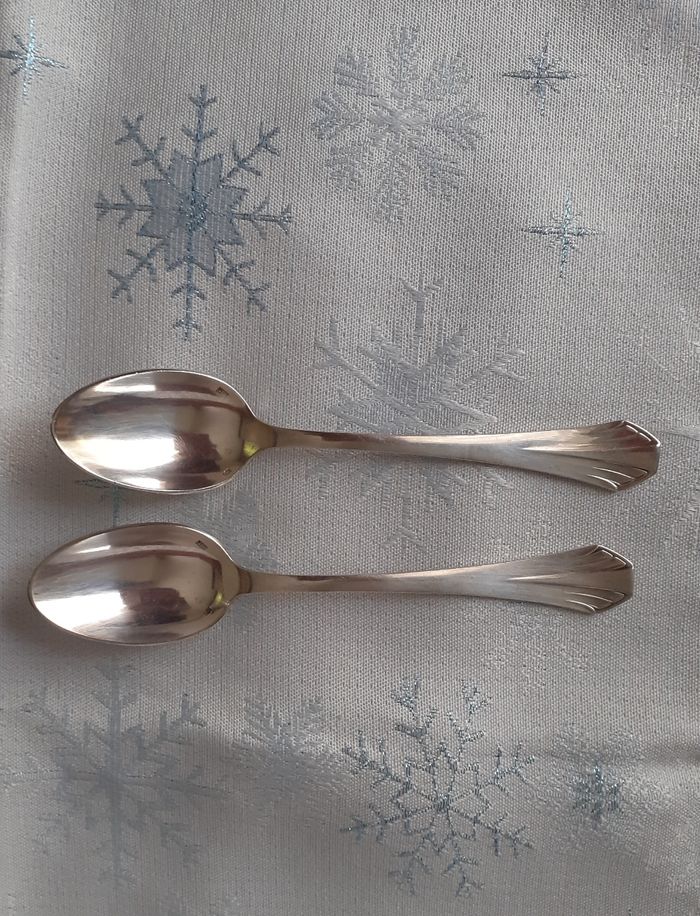 2 Petits Bols faïence+ 2 cuillères métal argenté*2 poinçons - photo numéro 4