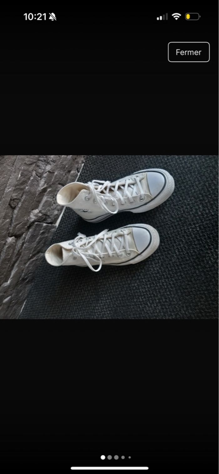 converses blanches plateforme femme - photo numéro 7