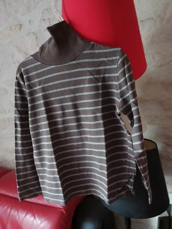 Sous pull col roulé rayé manches longues 6 ans