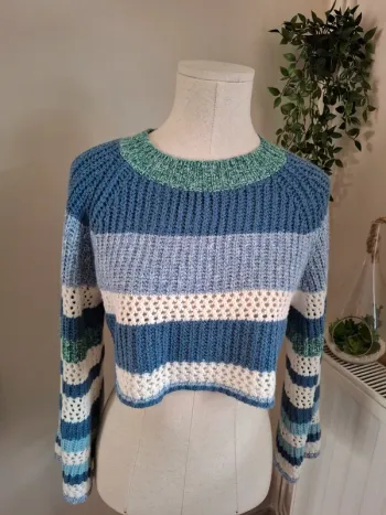 Pull crop  rayé shein T38