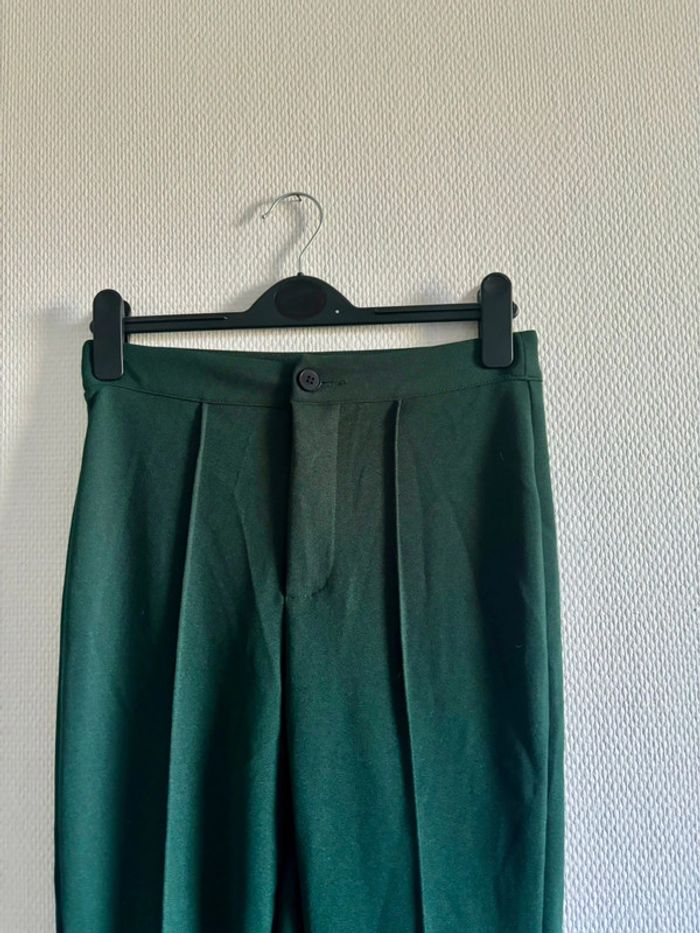 Pantalon fluide évasé vert - photo numéro 2