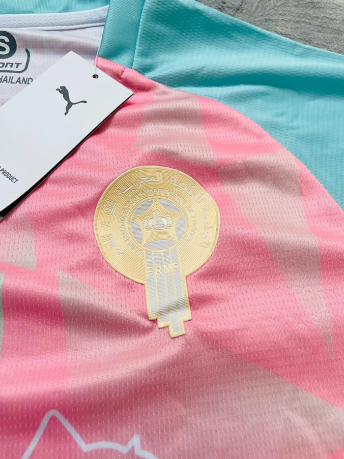 Maillot concept foot Maroc rose et bleu taille S - photo numéro 6