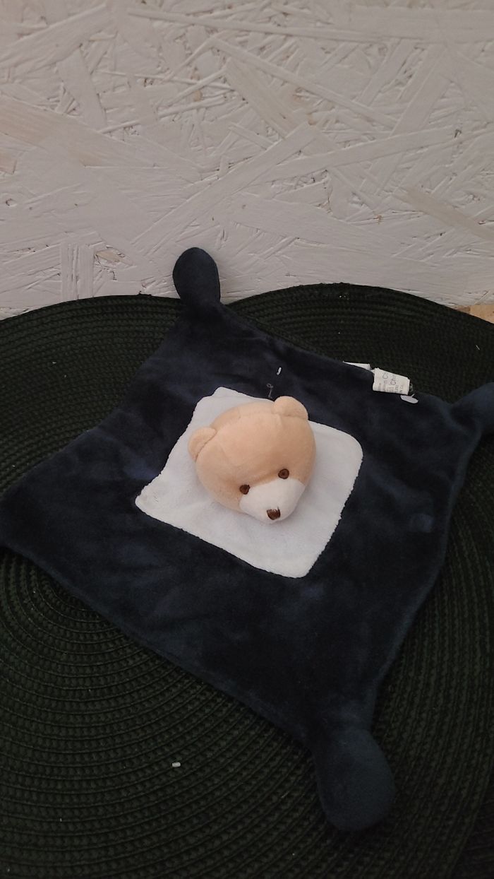 Doudou plat ours bleu marine SABILUC - photo numéro 3