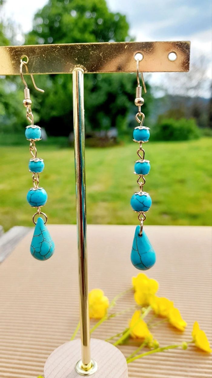 Boucles d'oreilles grappe bohème chic - photo numéro 2