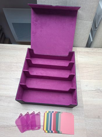 Boite pour rangement 3200 cartes Pokémon / one piece coloris violet + intercalaires et séparateurs