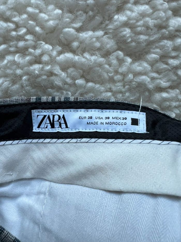 Pantalon à carreaux marron Zara - photo numéro 7