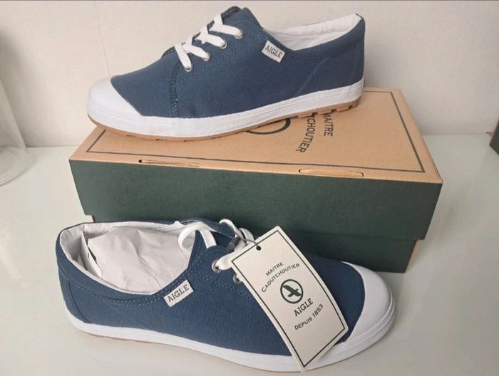 Aigle baskets en toile femme été P.40 neuves - photo numéro 3