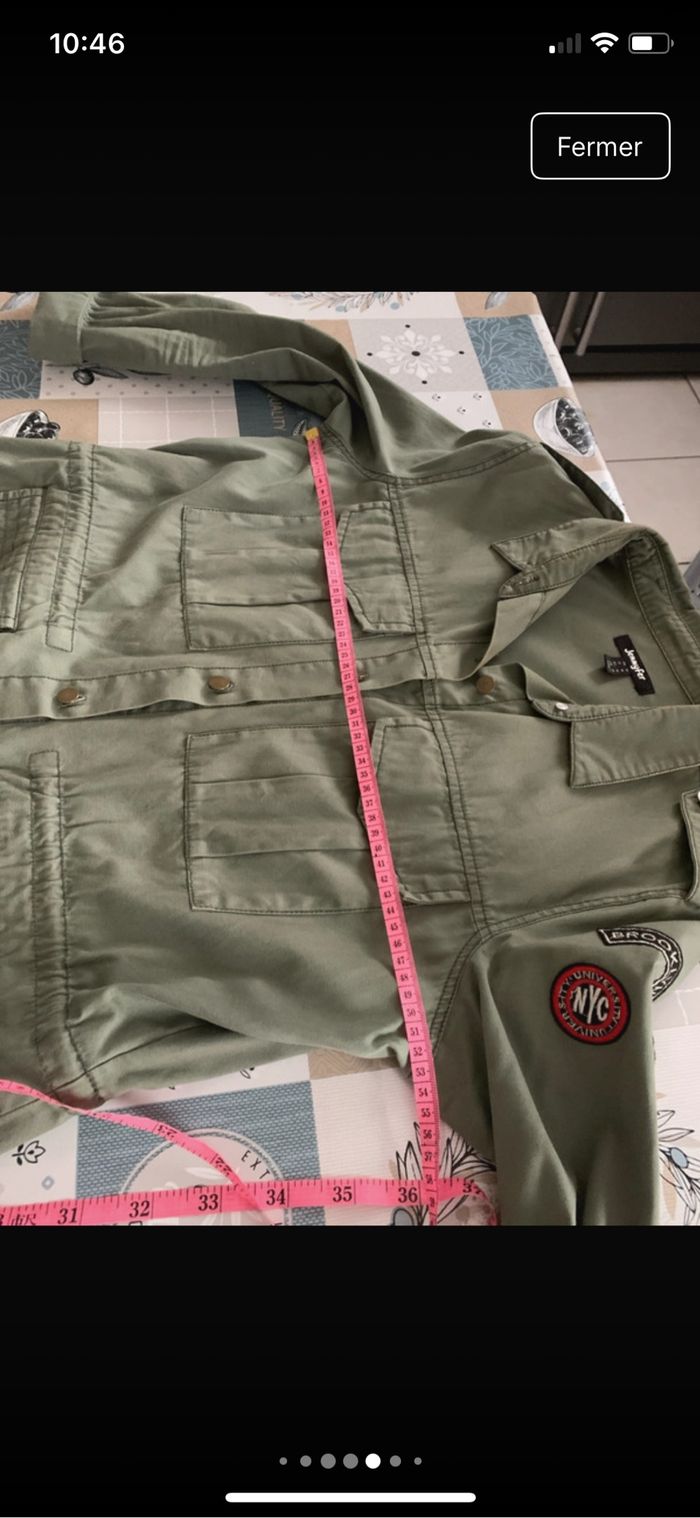 Veste kaki avec lien de serrage à la taille - photo numéro 4