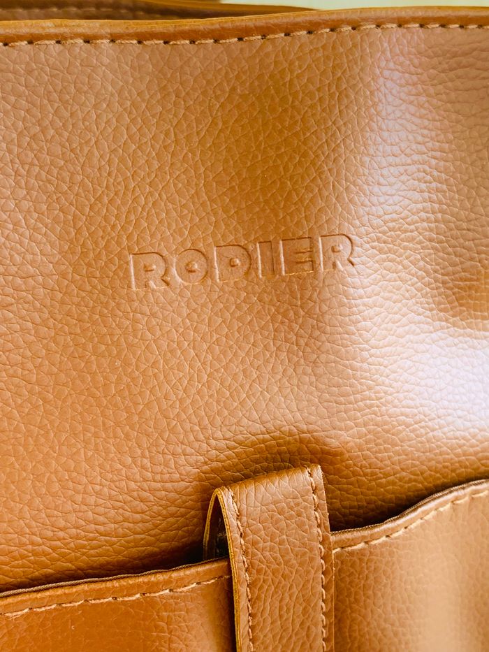 Sac à main marron clair Rodier façon cuir - photo numéro 5