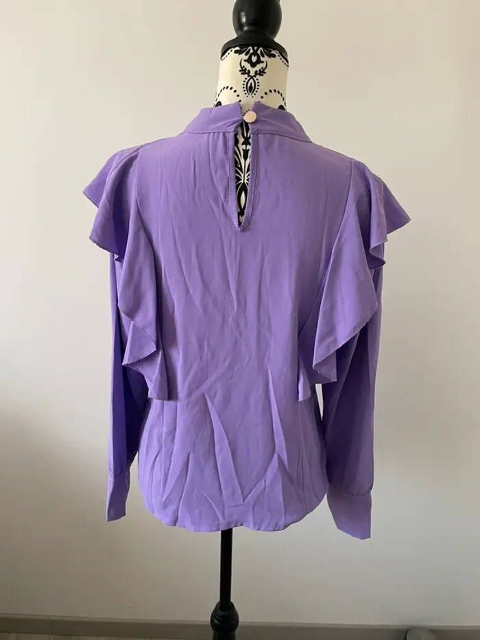 Blouse neuf New Collection mauve / lilas à volants | Taille 38 - photo numéro 6