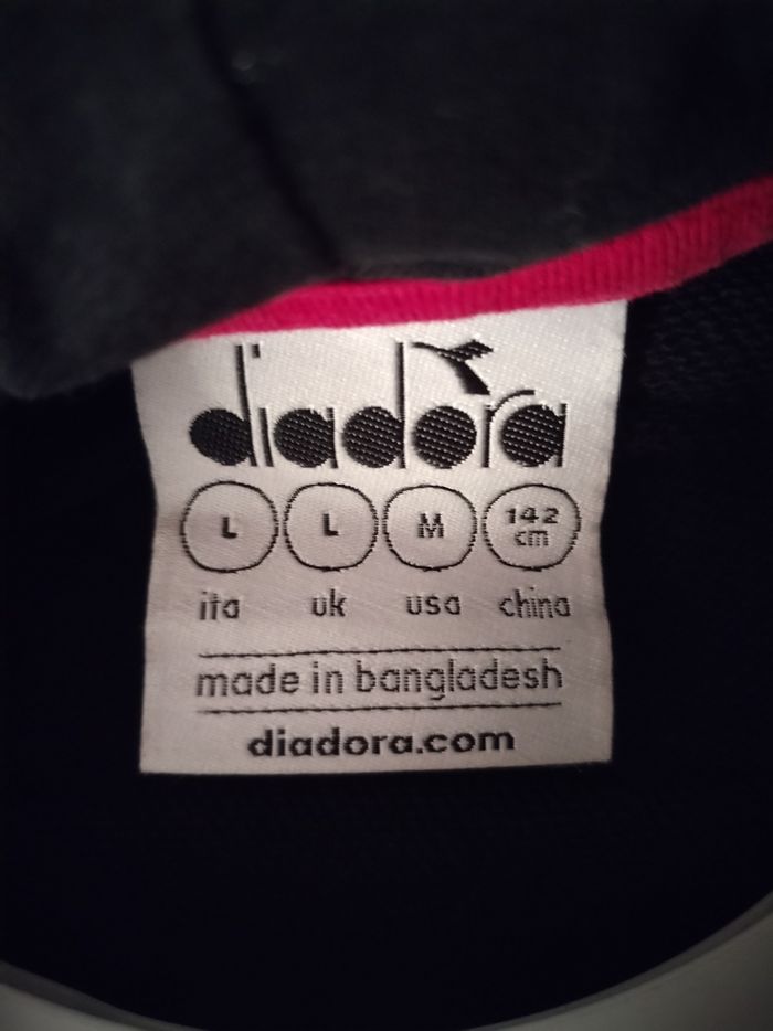 Sweat à capuche "Diadora" 10/11 ans 80% coton - photo numéro 3