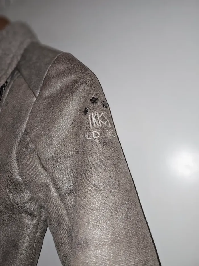 Blouson Perfecto fille beige pailletés IKKS 8 ans - photo numéro 7