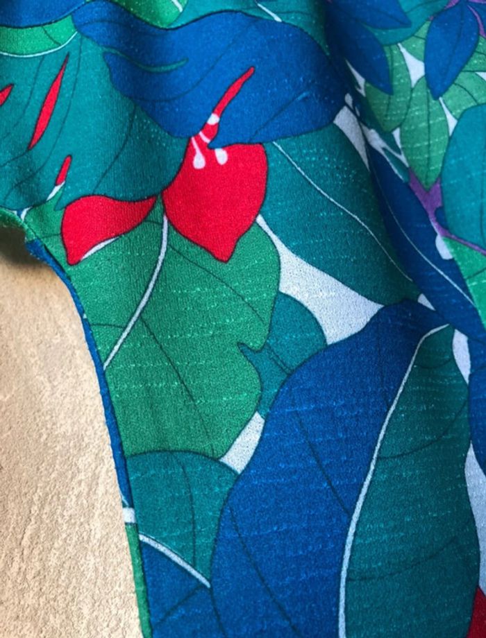 Robe rétro à grosses fleurs vintage XL - photo numéro 14