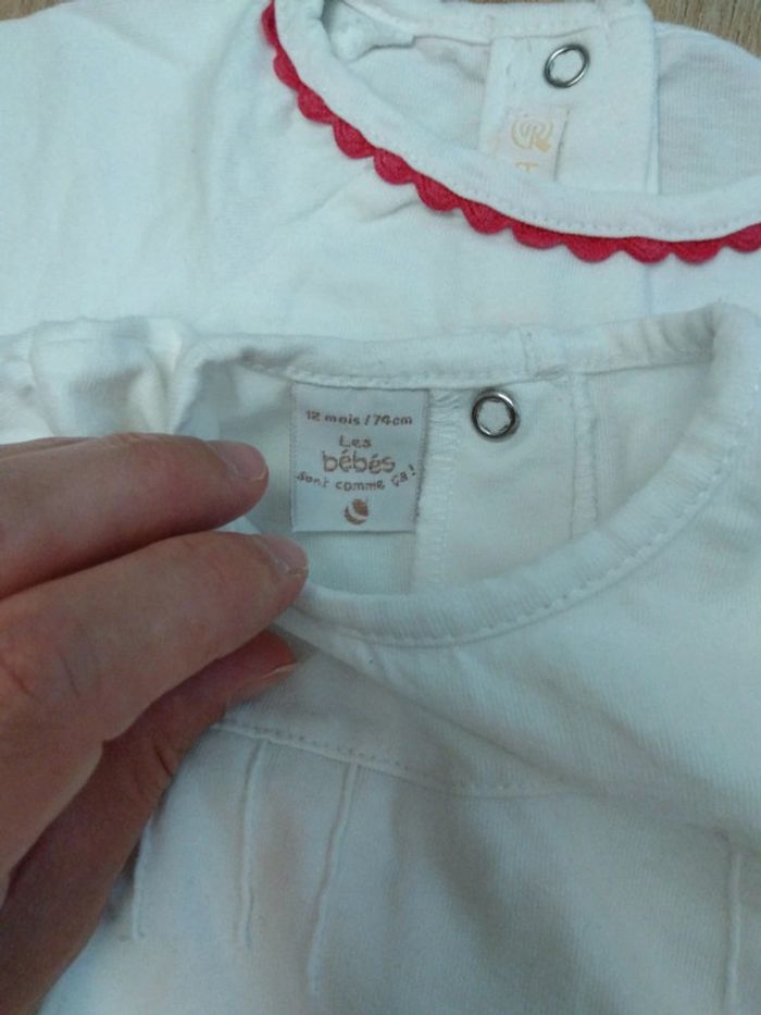 2 t-shirts MC taille 12 mois - photo numéro 3