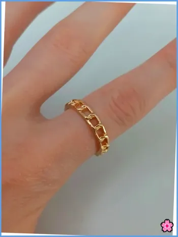Bague dorée en acier inoxydable