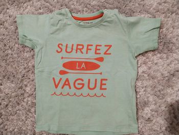 T-shirt Menthe "Surfer sur la vague" Vertbaudet