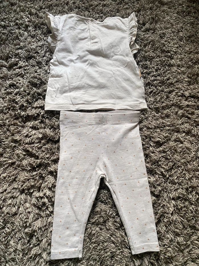 Ensemble t-shirt, legging Bambi Disney 6 mois beige - photo numéro 2
