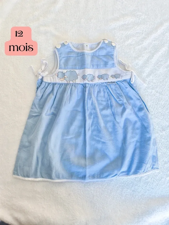 Robe bleu moutons pierre cardin 12 mois