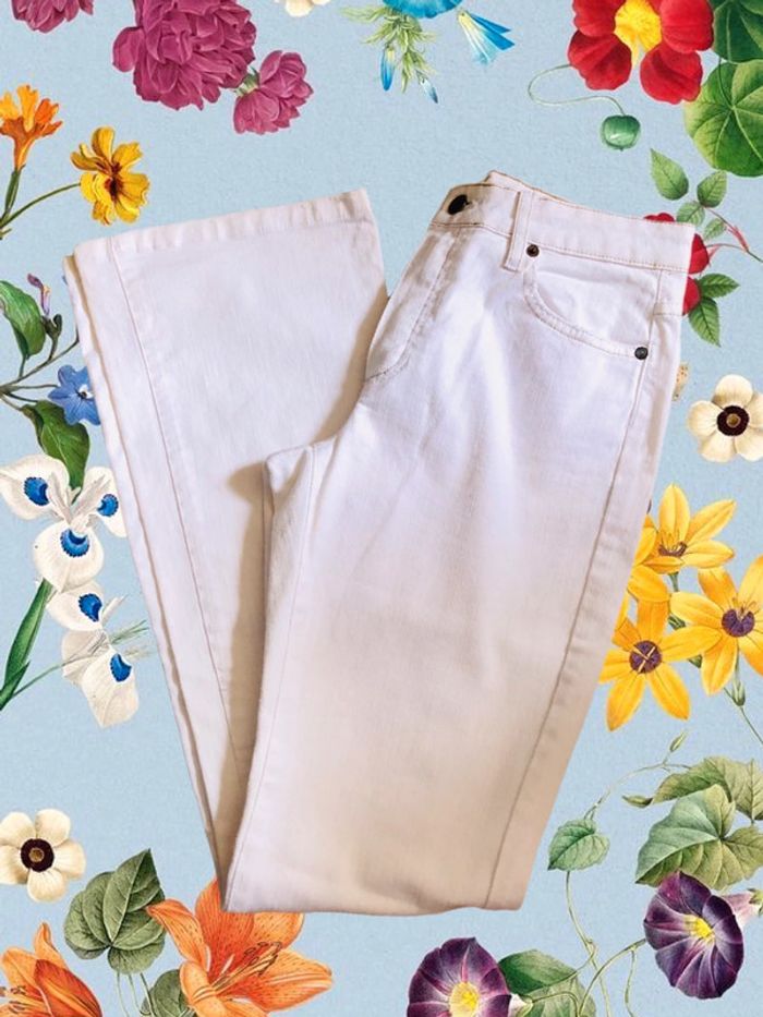 🦋Jean blanc coupe flare bootcut Y2k vintage années 2000 Active Wear white flared jean🌸 - photo numéro 2