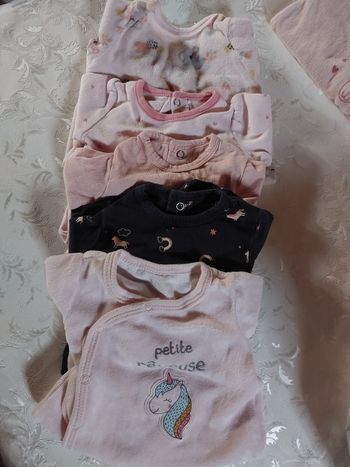 Lot 5 pyjamas bébé filles 1mois