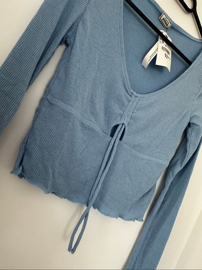 Haut bleu côtelé Pimkie – Taille S (Neuf avec étiquette) - photo numéro 2