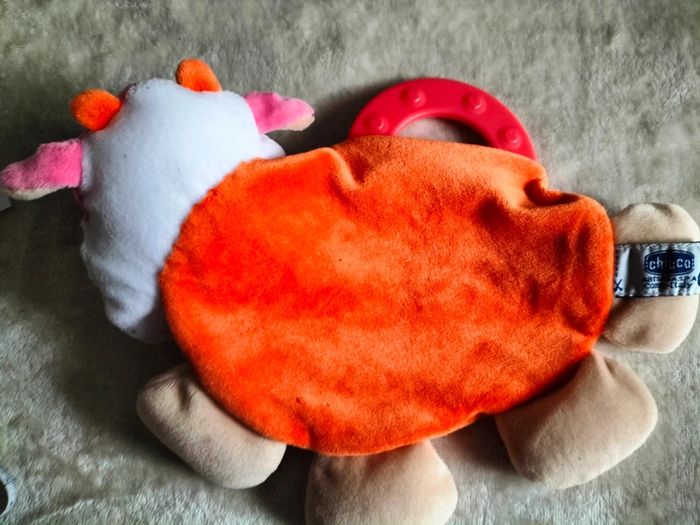 Peluche vache Chicco rose et orange - photo numéro 3