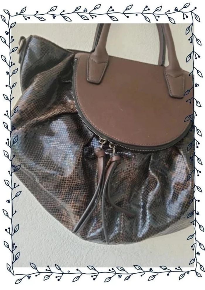 Petit sac à main marron original - photo numéro 2