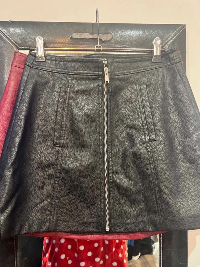Jupe cuir trapèze - photo numéro 2
