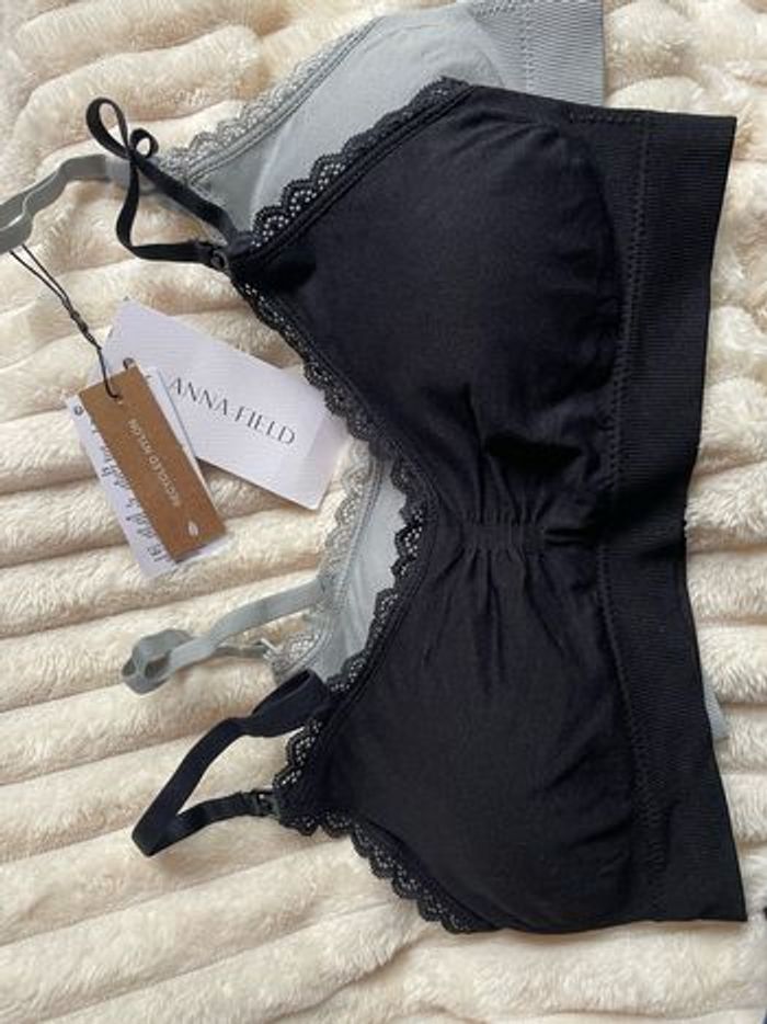 Lot de 2 brassières soutients  gorges d’allaitement noir et gris taille M