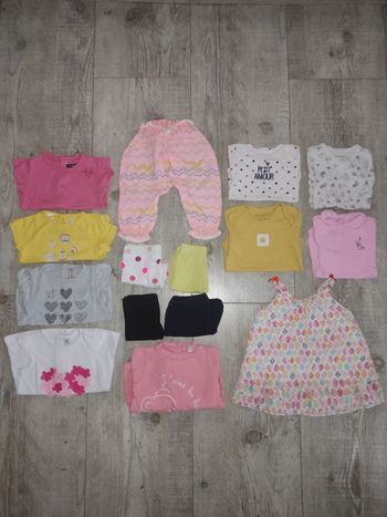 Lot 15 vêtements bébé fille été 6 mois
